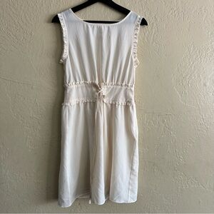 Esley Cream Sleeveless Tie-Waist Midi Dress